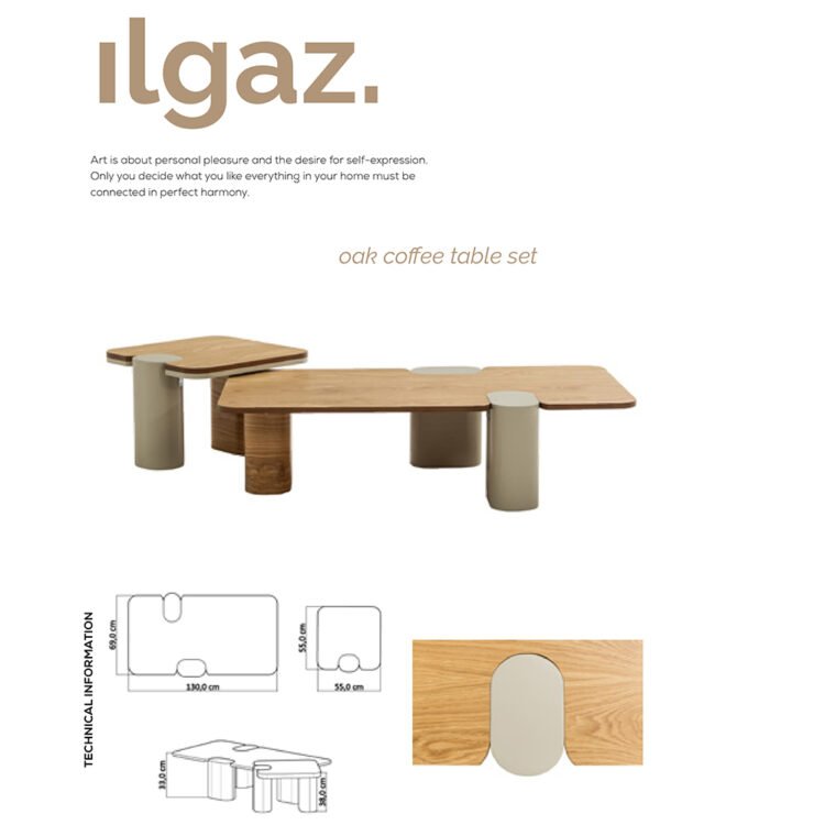 Oak Coffee Table Set